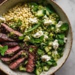 Grilled Skirt Steak with Lemon Herb Couscous Salad Recipe