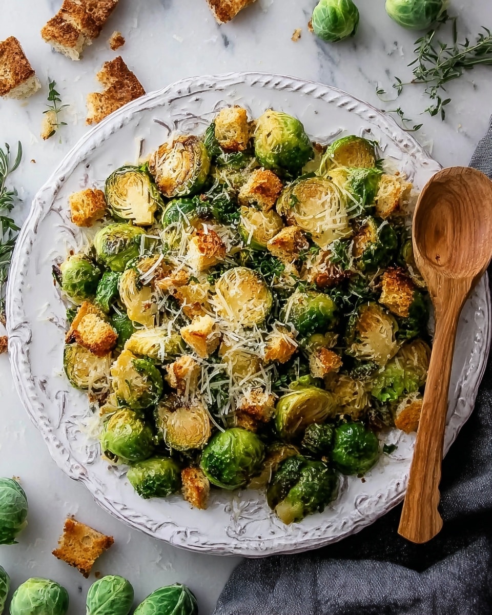 Roasted Brussels Sprouts Caesar Salad with Tahini Dressing and Sunflower Seeds Recipe