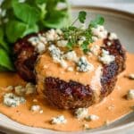 Keto Feta Burgers With Tomato Cream Sauce Recipe