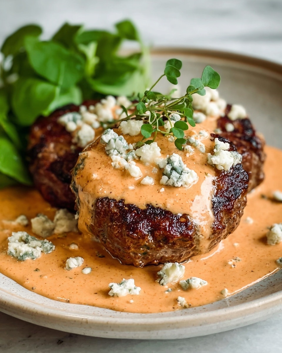 Keto Feta Burgers With Tomato Cream Sauce Recipe