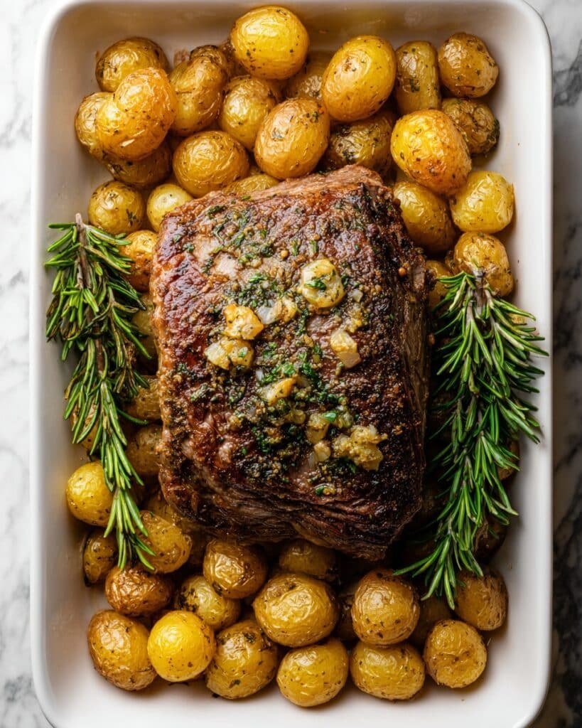 Garlic & Herb Roast Boneless Leg of Lamb Recipe