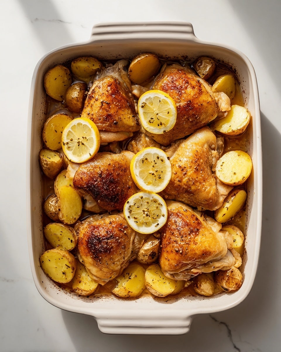 Baked Honey Lemon Chicken and Potatoes Recipe