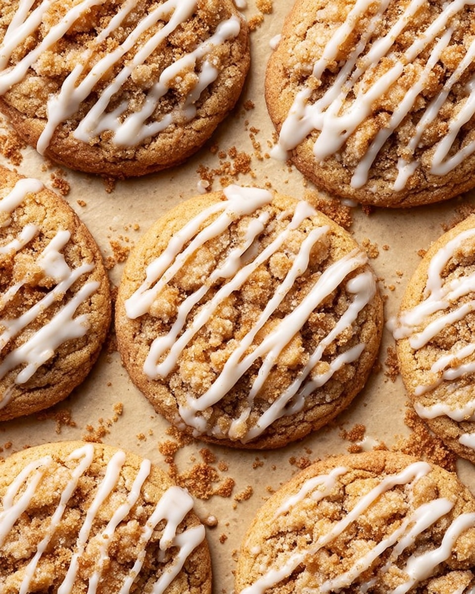 Coffee Cake Cookies with Cinnamon Streusel and Powdered Sugar Drizzle Recipe