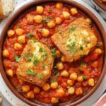 Tomato Chickpeas with Crispy Fish Recipe