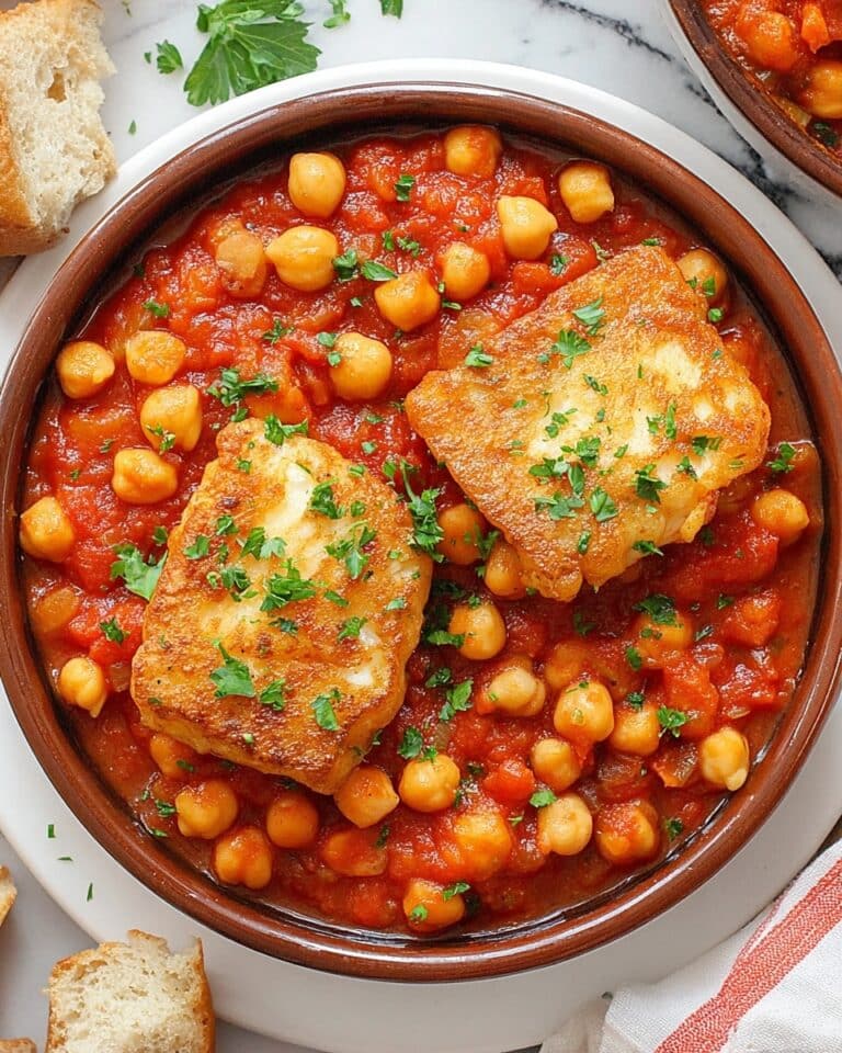 Tomato Chickpeas with Crispy Fish Recipe