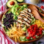 Cilantro Lime Chicken Taco Salad with Creamy Baja Catalina Dressing Recipe