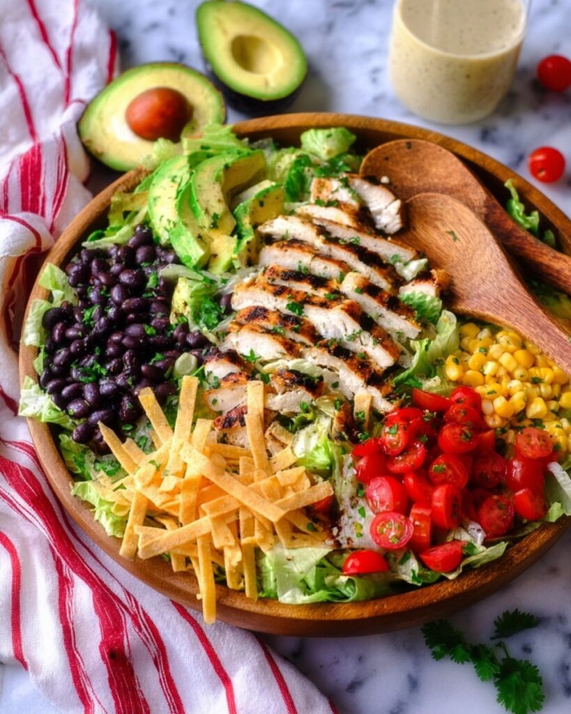 Cilantro Lime Chicken Taco Salad with Creamy Baja Catalina Dressing Recipe