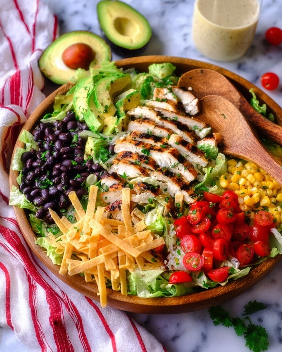 Cilantro Lime Chicken Taco Salad with Creamy Baja Catalina Dressing Recipe