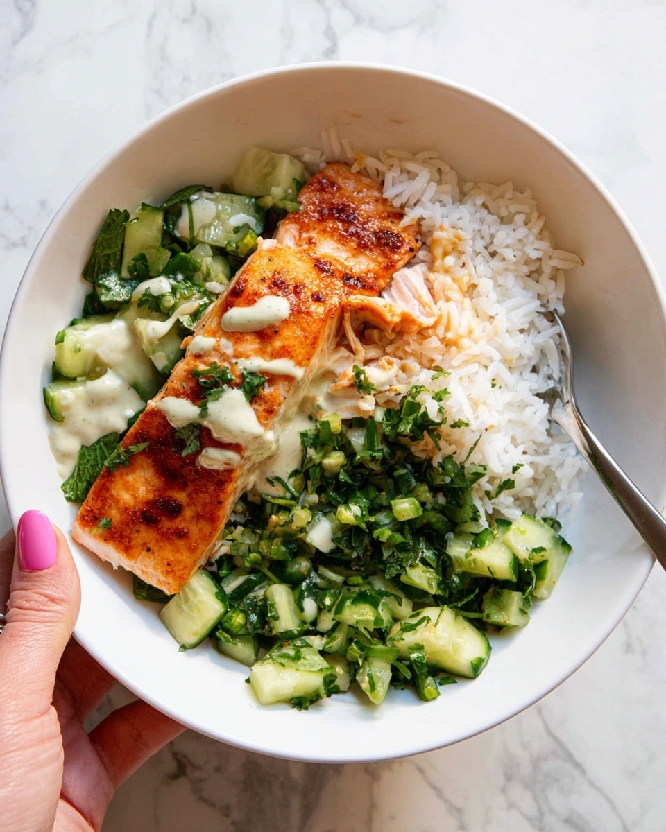 Bang Bang Salmon with Avocado Cucumber Salsa Recipe