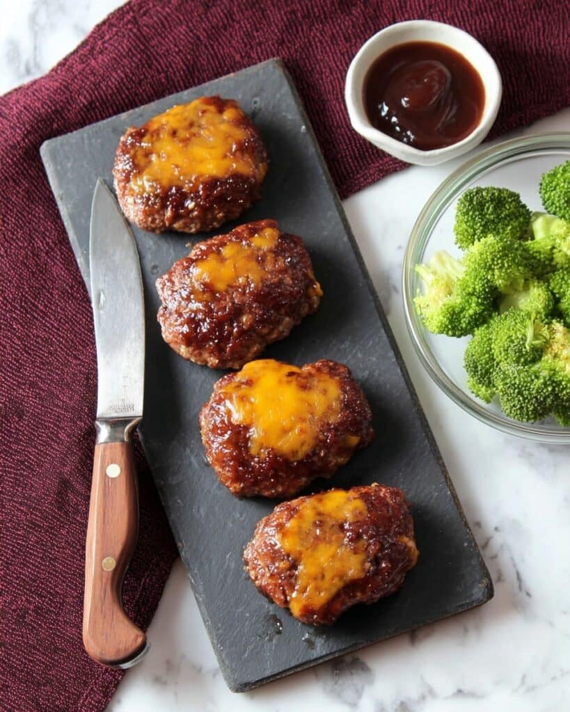 Air Fryer BBQ Cheddar Mini Meatloaves Recipe