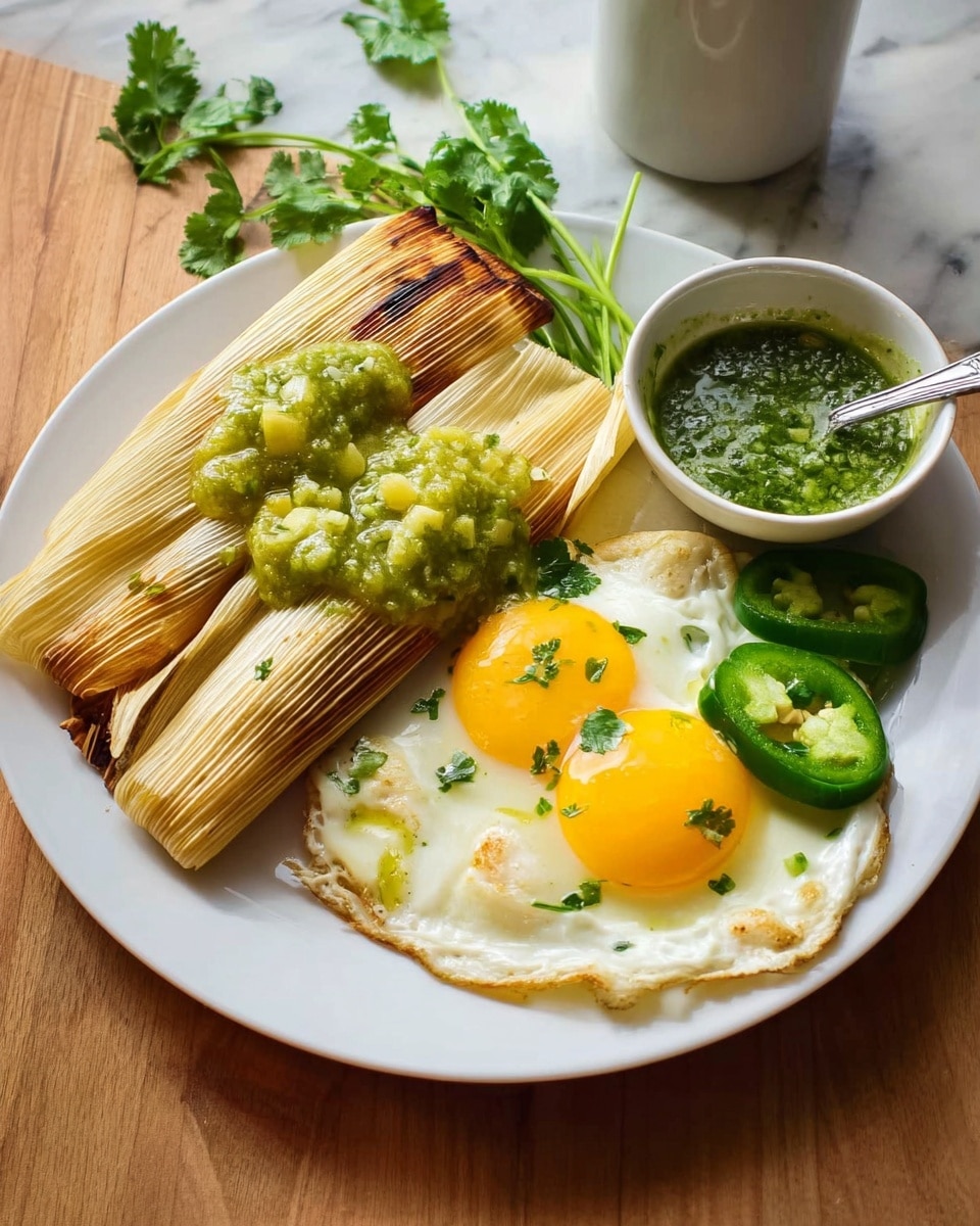 Breakfast Tamales with Runny Egg and Salsa Recipe