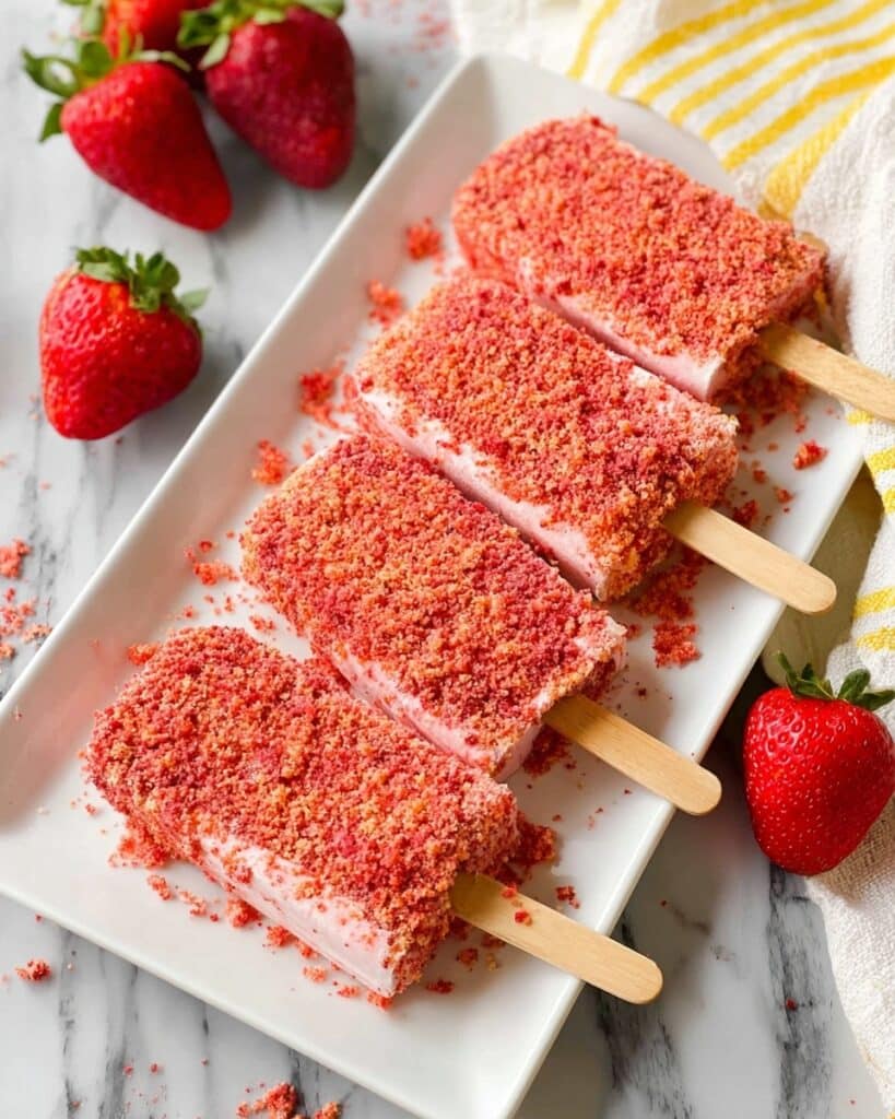 Strawberry Crunch Ice Cream Bars Recipe