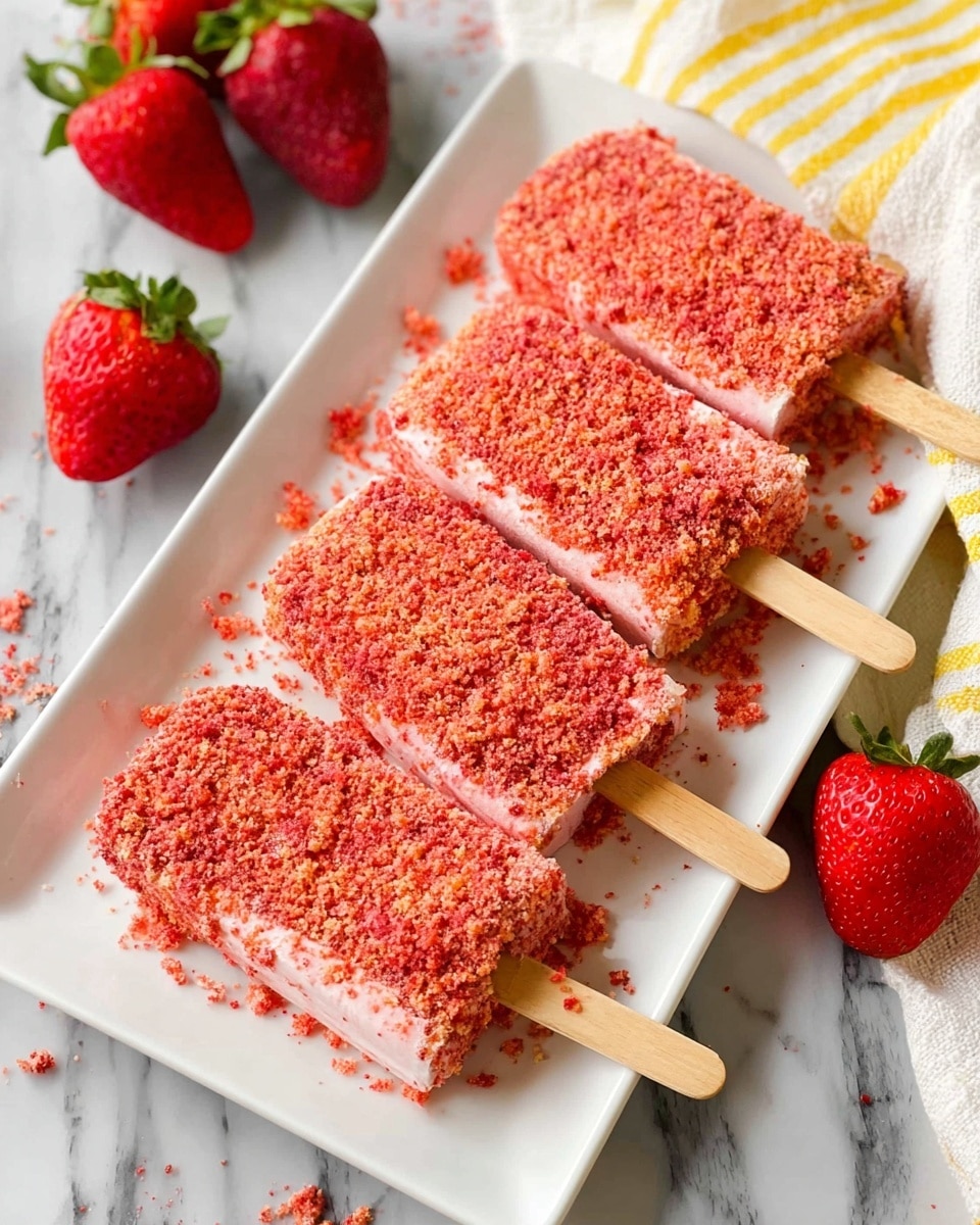 Strawberry Crunch Ice Cream Bars Recipe