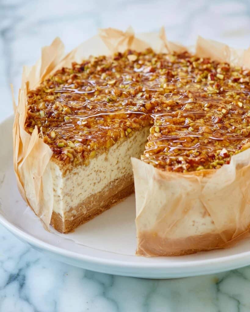 Pistachio Honey Baklava Cheesecake Recipe