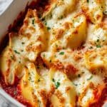 Salmon Stuffed Shells with Creamy Cheese and Tomato or Alfredo Sauce Recipe