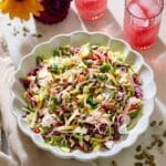 Crispy Brussels Sprouts and Cabbage Salad with Pomegranate and Apples Recipe