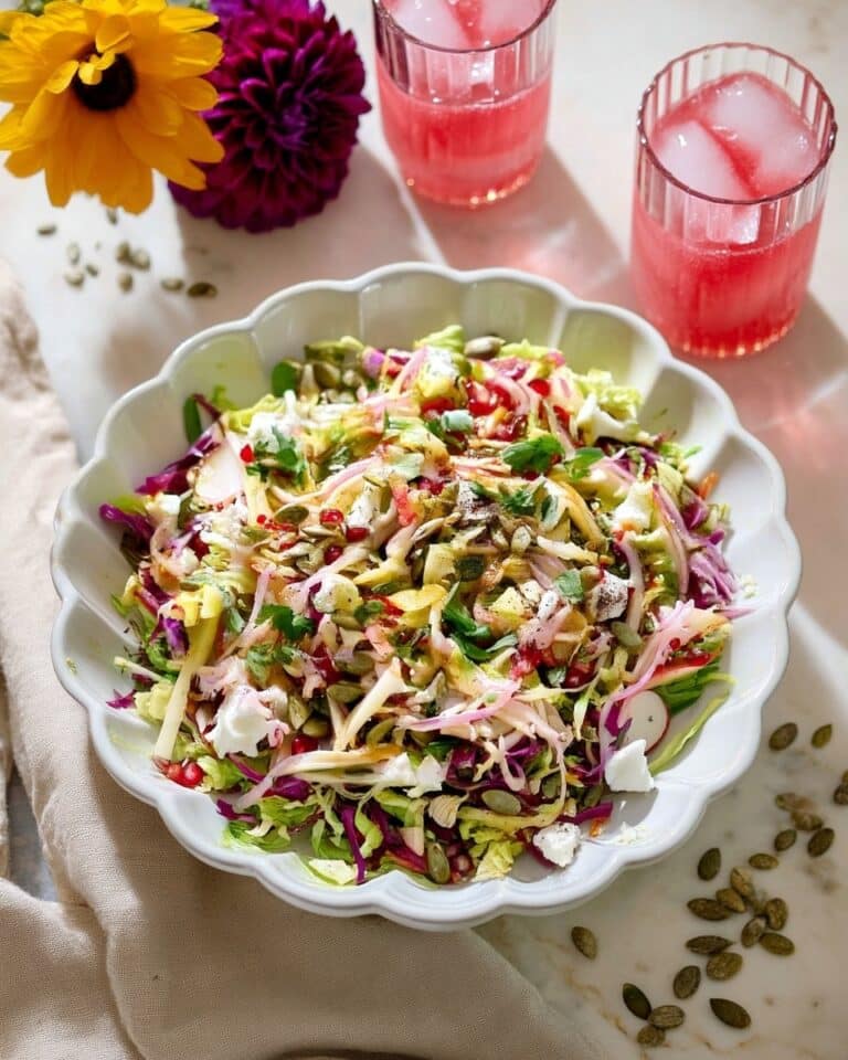 Crispy Brussels Sprouts and Cabbage Salad with Pomegranate and Apples Recipe