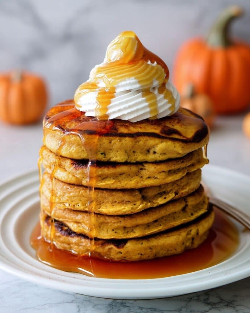 Pumpkin Pancakes with Maple Cinnamon Whipped Cream Recipe