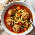 Slow Cooker Meatball Zoodle Soup Recipe
