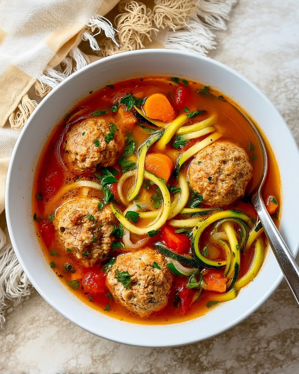 Slow Cooker Meatball Zoodle Soup Recipe