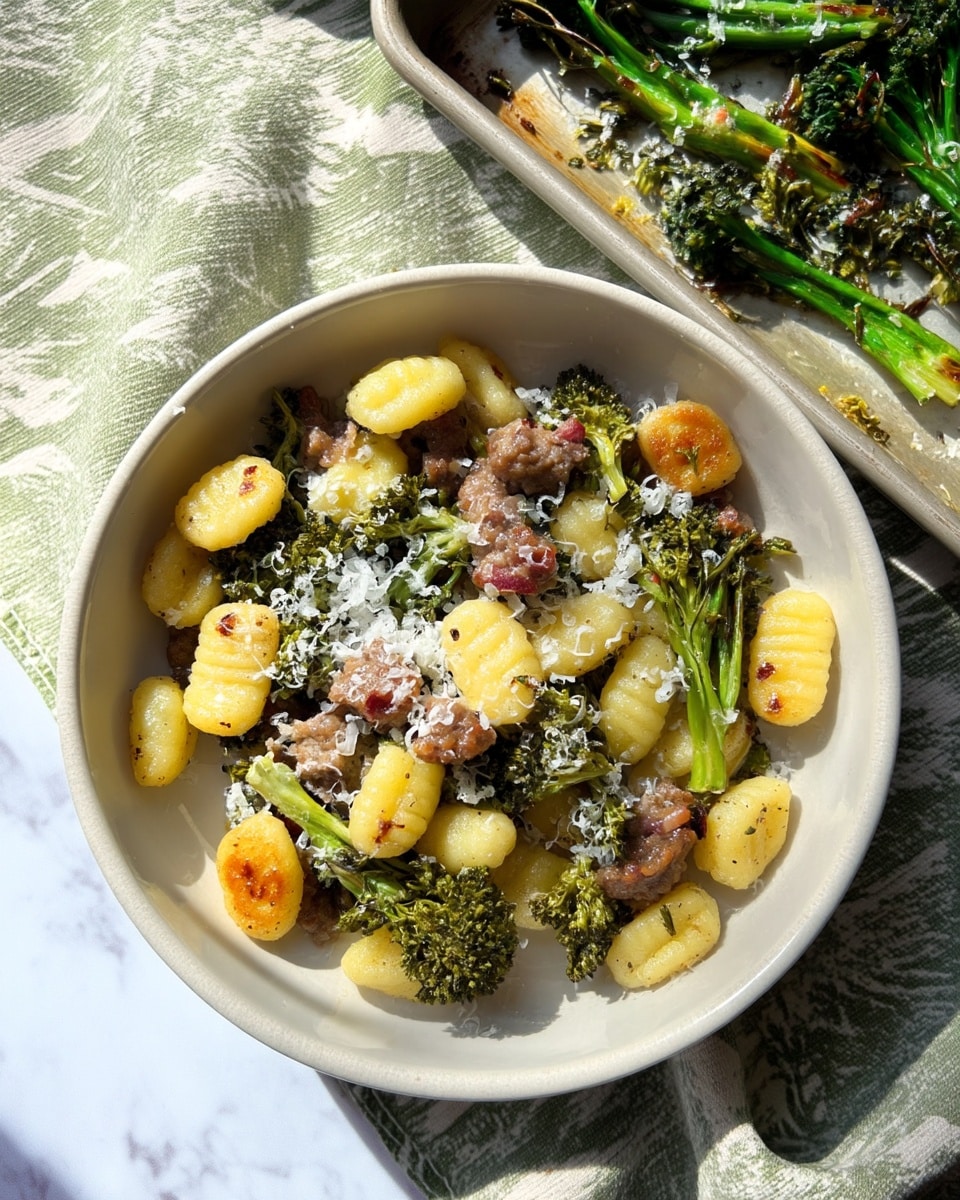 Sausage & Broccoli Sheet Pan Gnocchi Recipe