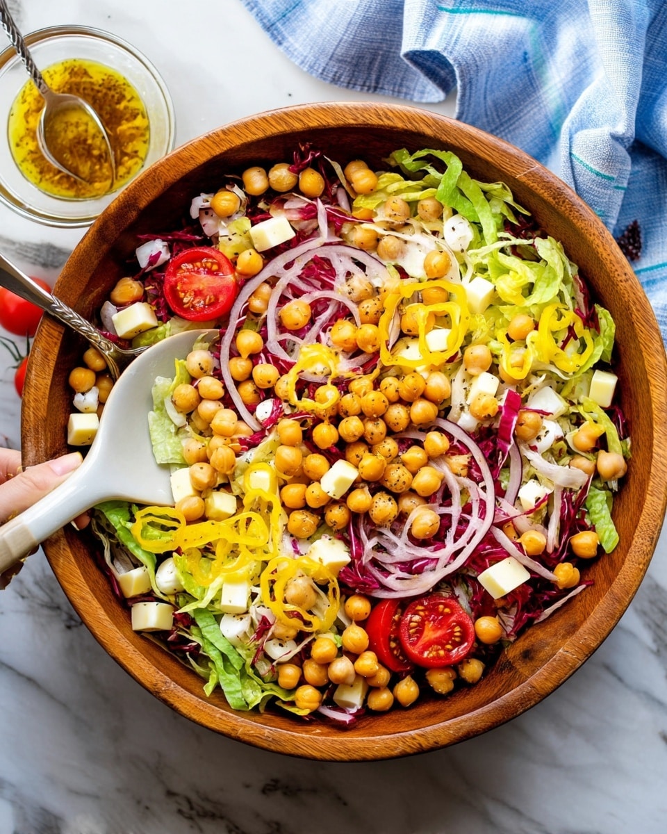 Italian Salad with Red Wine Vinaigrette, Artichokes, Pimentos, and Parmesan Recipe