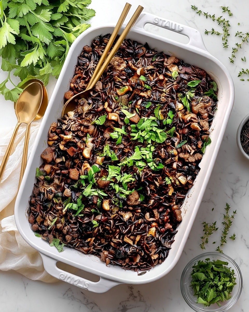 Creamy Wild Rice Casserole with Sausage and Mushrooms Recipe