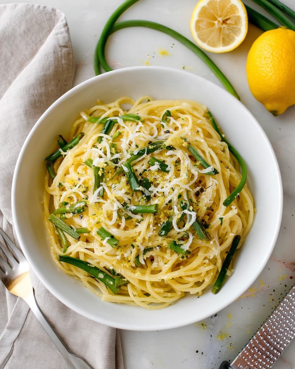 Lemon Garlic Scape Pasta Recipe