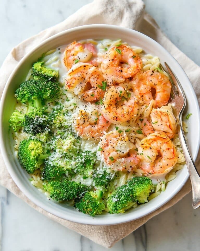 Creamy Shrimp and Broccoli Orzo Skillet Recipe
