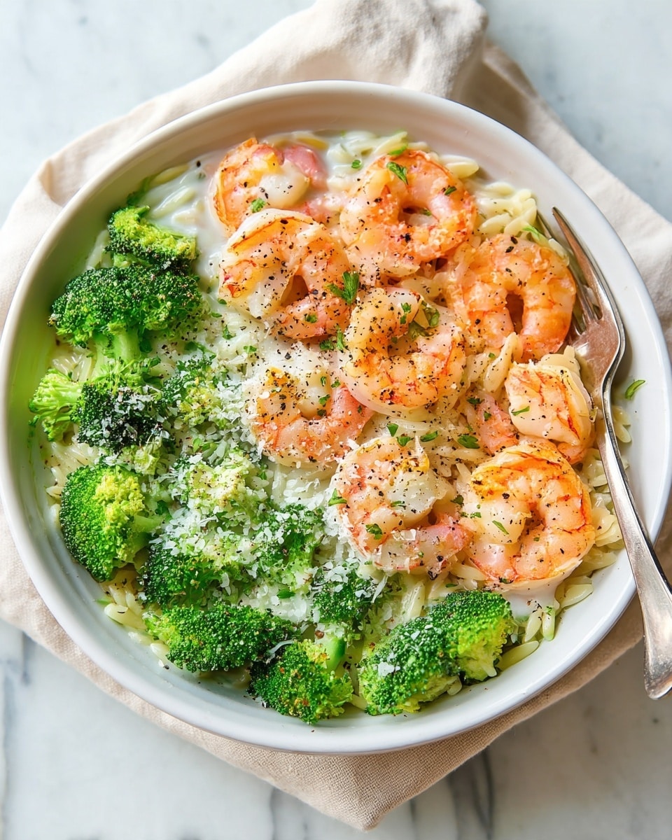 Creamy Shrimp and Broccoli Orzo Skillet Recipe