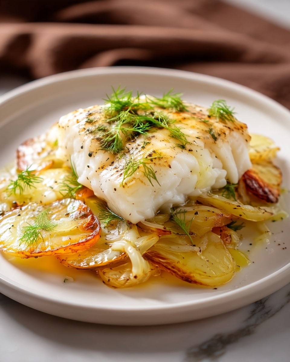 Roasted Cod with Potatoes and Fennel Recipe